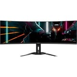 GIGABYTE AORUS CO49DQ, Gaming-Monitor 124.4 cm (49 Zoll), schwarz, DQHD, Curved, USB-C, AMD Free-Sync Premium Pro, 144Hz Panel