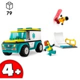 LEGO 60403 City Rettungswagen und Snowboarder, Konstruktionsspielzeug 