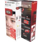 Ledlenser Stirnlampe HF4R Core, LED-Leuchte rot/grau