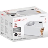 Clatronic Eiscreme-Maker ICM 3784, Eismaschine weiß, für 1.200ml Eiscreme, 110 Watt Kompressor