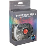 RAIJINTEK IRIS 12 RBW ADD-2, Gehäuselüfter schwarz, 2 Lüfter, Controller und Fernbedienung