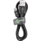 goobay Apple Lightning Dual-Ladeset 12 Watt, Ladegerät schwarz, 1 Meter Kabel