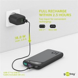 goobay Schnelllade-Powerbank 10.000 mAh schwarz, USB-C PD, QC 3.0, 10.000 mAh