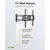 goobay TV-Wandhalterung Basic FULLMOTION (M) schwarz, für 81 - 140cm (32" - 55") Fernseher