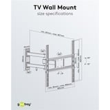 goobay TV-Wandhalterung Basic FULLMOTION (M) schwarz, für 81 - 140cm (32" - 55") Fernseher