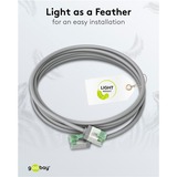 goobay Ultraflexibles Cat.8.1 Patchkabel slim, U/FTP grau, 3 Meter, extrakurze Stecker