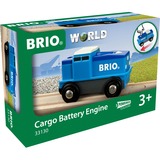 BRIO World Blaue Frachtlok mit Batterie, Spielfahrzeug blau/weiß