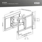 Digitus Full Motion TV-Wandhalterung 37" - 80" schwarz (matt), Tragkraft 60 kg, Kabelmanagement