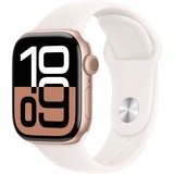 Apple Watch Series 10, Smartwatch roségold, Aluminium, 42 mm, Sportarmband blassrosa M/L, Cellular