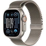 Apple Watch Ultra 2, Smartwatch grau, 49 mm, Milanaise Armband Titan natur, Titangehäuse, Cellular