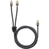 goobay Plus Cinch Y-Kabel schwarz/silber, 10 Meter