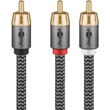 goobay Plus Cinch Y-Kabel schwarz/silber, 10 Meter