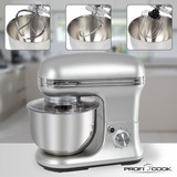 ProfiCook Knetmaschine PC-KM 1222 W, Küchenmaschine silber, 1.200 Watt, inkl. Küchenwaage 