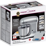 ProfiCook Knetmaschine PC-KM 1222 W, Küchenmaschine silber, 1.200 Watt, inkl. Küchenwaage 