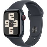 Apple Watch SE, Smartwatch schwarz, Aluminium, 40 mm, Sportarmband Mitternacht M/L, Cellular