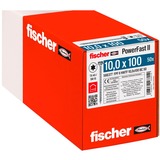 fischer Holzbauschraube PowerFast II 10,0x100 6kant TX 50 Stück, Vollgewinde, verzinkt