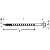 fischer Holzbauschraube PowerFast II 10,0x100 6kant TX 50 Stück, Vollgewinde, verzinkt