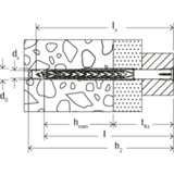 fischer Langschaftdübel SXRL 8x80 T hellgrau, 50 Stück, mit Schraube