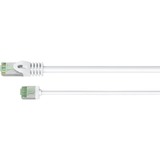 goobay Ultraflexibles Cat.8.1 Patchkabel slim, U/FTP weiß, 1 Meter, extrakurze Stecker