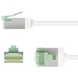 goobay Ultraflexibles Cat.8.1 Patchkabel slim, U/FTP weiß, 1 Meter, extrakurze Stecker