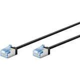 goobay Ultraflexibles Cat.6a Patchkabel slim, U/FTP schwarz, 3 Meter, extrakurze Stecker