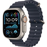 Apple Watch Ultra 2, Smartwatch grau, 49 mm, Ocean Armband Marine, Titangehäuse, Cellular