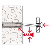 fischer Dübel SX Plus 6x30 RH N K hellgrau, 4 Stück, mit weiß beschichtetem Holzschraubhaken