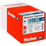 fischer Holzbauschraube PowerFast II 8,0x100 Tellerkopf TX 50 Stück, Teilgewinde, verzinkt