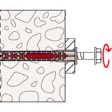 fischer Langschaftdübel DuoXpand 8x80 FUS hellgrau/rot, 50 Stück