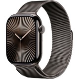 Apple Watch Series 10, Smartwatch schiefer, Titangehäuse, 46 mm, Milanaise Armband schiefer S/M, Cellular