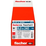 fischer Holzbauschraube PowerFast II 8,0x240 Stufen-Senkkopf TX 50 Stück, Teilgewinde, verzinkt