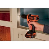 BLACK+DECKER Akku-Bohrschrauber BDODD12KA, 10,8Volt schwarz/orange, Li-Ionen Akku 1,5Ah, Koffer