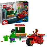 LEGO 76287 Marvel Super Heroes Iron Man mit Bike und der Hulk, Konstruktionsspielzeug 