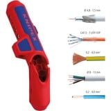 KNIPEX ErgoStrip Universal-Abmantelungswerkzeug, Abisolier-/ Abmantelungswerkzeug rot/blau, für Rechtshänder