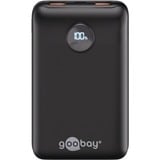 goobay Powerbank Kompakt 20.000 mAh schwarz, 20 Ah, 1x USB-A, 1x USB-C, Power Delivery, Quick Charge