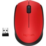 Logitech M171 Wireless, Maus rot, 3 Tasten, für Links- und Rechtshänder, kompatibel mit PC/Mac