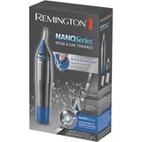 Remington Nano Series Hygiene Clipper NE3850, Nasen-/Ohrenhaartrimmer grau/blau