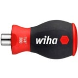 Wiha Schraubendreher Stubby 1/4", mit Bit Magazin schwarz/rot, Stubby mit 6 TORX Bits