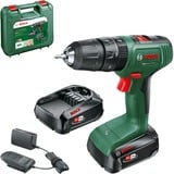 Bosch Akku-Schlagbohrschrauber EasyImpact 18V-40 grün/schwarz, 2x Li-Ionen Akku 1,5Ah, Koffer, POWER FOR ALL ALLIANCE