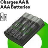 GP Batteries USB Akkuladegerät M452, mit 4 Ladeslots grau, inkl. 4x GP Akkus AA 2.600mAh