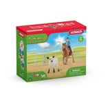 Schleich Farm World Team Roping mit Cowgirl, Spielfigur 