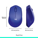 Logitech M330 Silent Plus, Maus blau