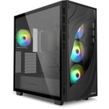 Sharkoon Rebel C80G RGB , Tower-Gehäuse schwarz, Tempered Glass