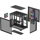 DeepCool CG530 4F , Tower-Gehäuse schwarz, Tempered Glass x 2