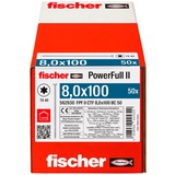 fischer Holzbauschraube PowerFull II 8,0x100 Senkkopf TX VG 50 Stück, Vollgewinde, verzinkt