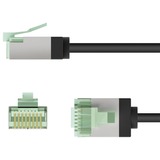 goobay Ultraflexibles Cat.8.1 Patchkabel slim, U/FTP schwarz, 3 Meter, extrakurze Stecker