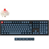 Keychron V6 Max, Gaming-Tastatur schwarz/blaugrau, DE-Layout, Gateron Jupiter Red, Hot-Swap, RGB