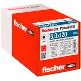 fischer Holzbauschraube PowerFull II 6,0x120 ZK TX VG 100 Stück, Vollgewinde, verzinkt