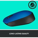 Logitech M171 Wireless, Maus blau, 3 Tasten, für Links- und Rechtshänder, kompatibel mit PC/Mac