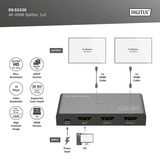 Digitus 4K HDMI Splitter, 1x2 schwarz, mit Downscaler